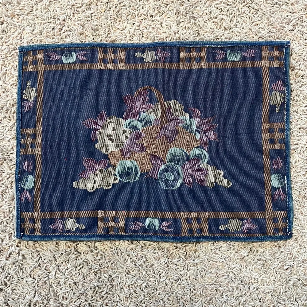 Vintage Tapestry Fruit Basket Placemats Set of 2 Farmhouse‎ Kitchen Table Decor